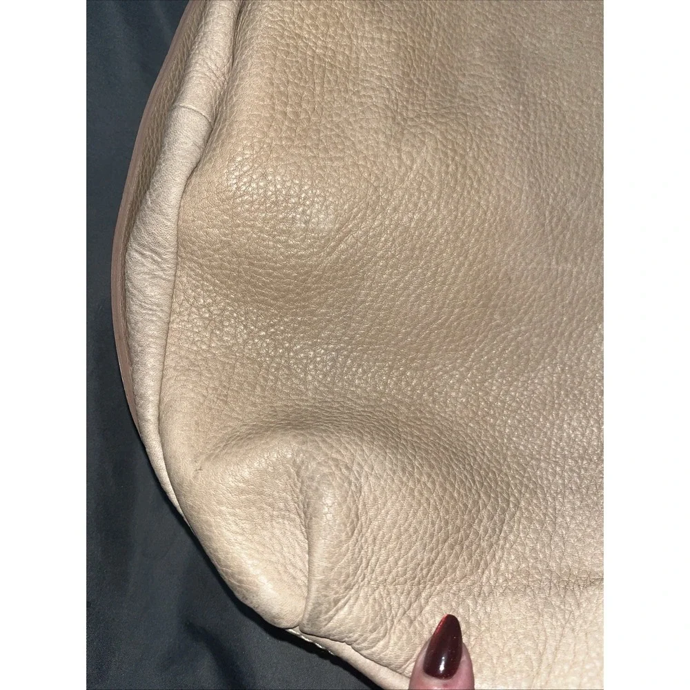 BRUNO ROSSI Beige/Tan Leather Large Shoulder Handbag Purse Hobo‎ - Needs Cleaned